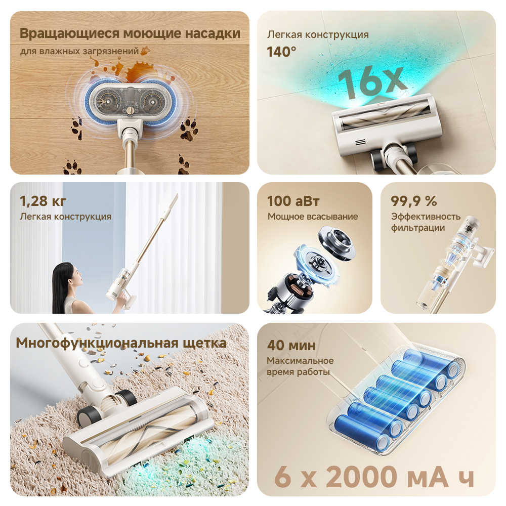 Беспроводной пылесос Dreame R10s Essential Aqua